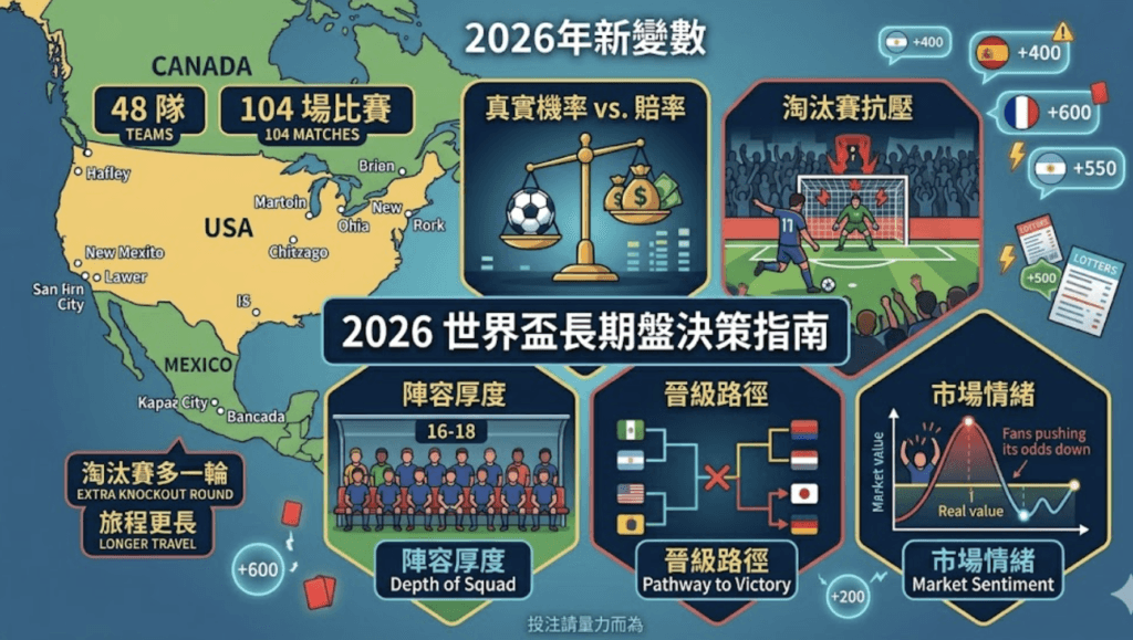 2026世界盃冠軍賠率怎麼看？長期盤投注價值與熱門隊分析